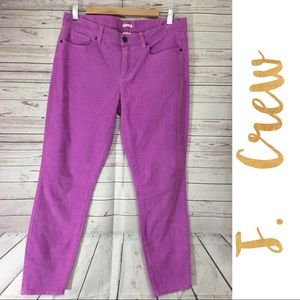 J Crew Toothpick Purple Corduroy Women's Pants 30